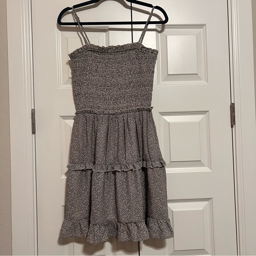 Sienna Sky Black and Tan Dress with Smocked Top